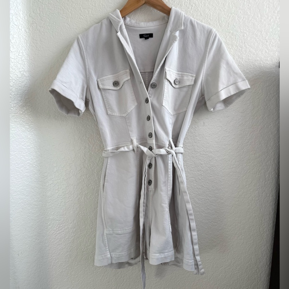 Rails Georgie Playsuit Romper Denim in Stone Ivory S Small - Picture 2 of 9